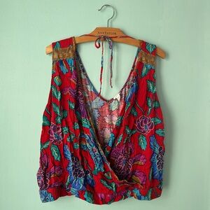 Anthropologie “Tiny” brand reversible colorful floral summer tank top size XL
